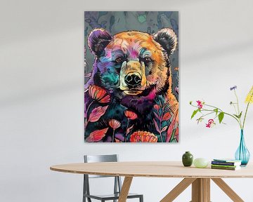 Dier Bear aquarel Animal Art van JBJart Justyna Jaszke