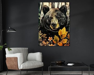 Dier Bear aquarel Animal Art van JBJart Justyna Jaszke