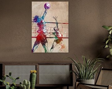 Volleybal sport kunst #volleybal van JBJart Justyna Jaszke