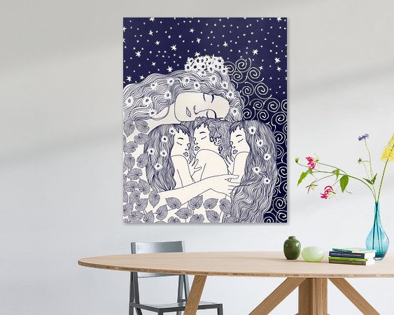 Voorbeeld van het werk in een kamer