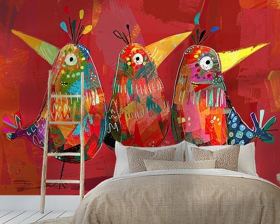 Voorbeeld van het werk in een kamer