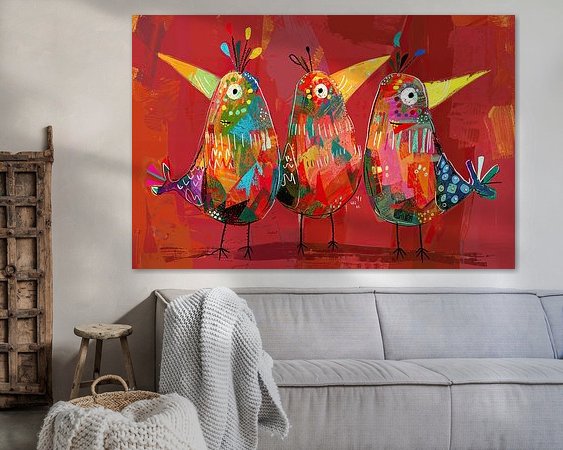 Voorbeeld van het werk in een kamer