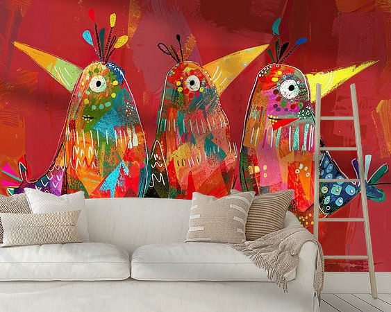 Voorbeeld van het werk in een kamer