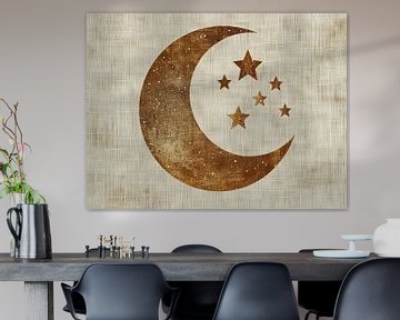 Sterrenhemel schilderij | Cosmic Vintage Vibes van Modern Collection