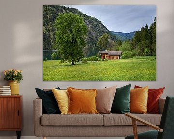 South German mountain landscape in spring.