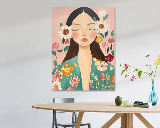 Voorbeeld van het werk in een kamer