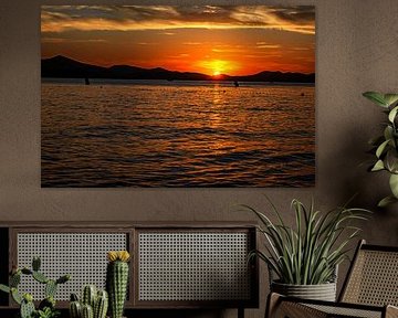 Croatie : Coucher de soleil sur la plage de Kolovare Zadar sur Photoart-Naegele