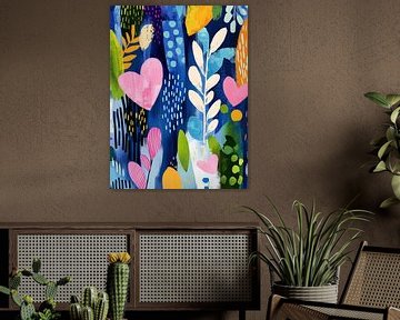 Abstracte boho kunst met een hart van Frank Daske | Foto & Design