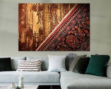 Vintage tapijt op houten vloer