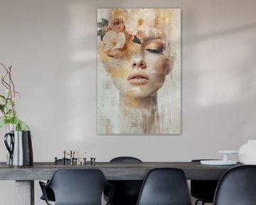 Vrouw met bloemen van Bert Nijholt