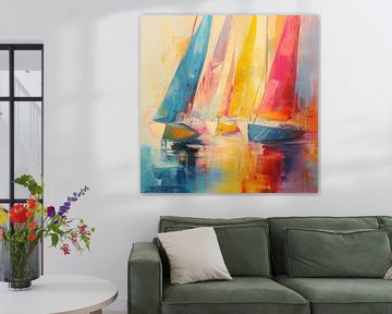 Kleurige zeilboten van Imagine