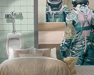 Voorbeeld van het werk in een kamer