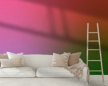 Retro 70s neon art. Abstract gradient in raspberry, lilac, green, coral. by Dina Dankers