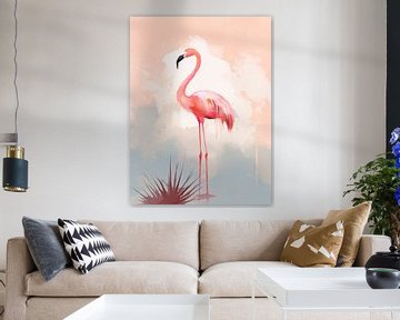 Japandi, Flamingo Abstract, Roze van Caroline Guerain