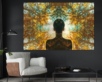 image spirituelle d'une femme dans la forêt