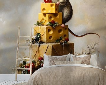 Weihnachtsmaus auf der Uhr von But First Framing