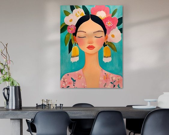 Voorbeeld van het werk in een kamer