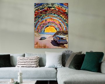 Poster du coucher de soleil orange