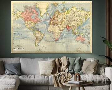 Vintage Map of The World (1883)