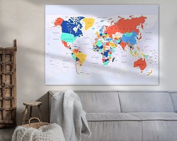 Map of the World in Happy Colors