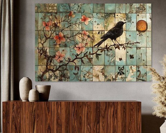 Voorbeeld van het werk in een kamer