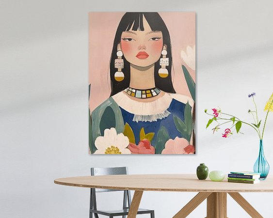 Voorbeeld van het werk in een kamer