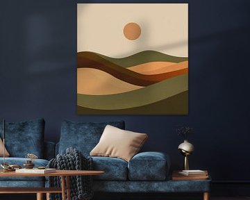 Berglandschaft Sonnenuntergang von Poster Art Shop