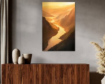 Berglandschap Rivier van Poster Art Shop