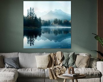 Mountain lake in the morning by Poster Art Shop