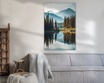 Réflexion sur le lac de montagne sur Poster Art Shop