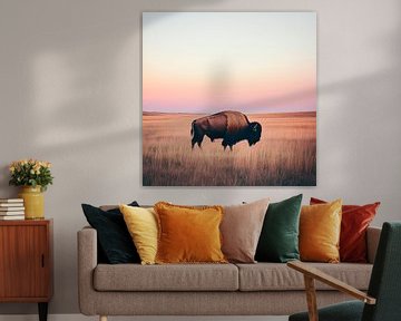 Bison dans l'immensité sur Poster Art Shop