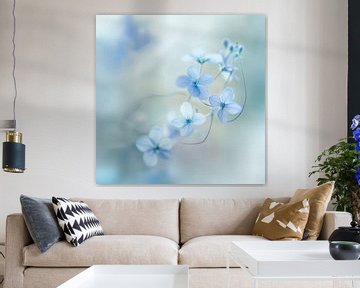 Blauwe bloemenpracht van Poster Art Shop