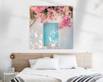 Blauwe poort Bloemenpracht van Poster Art Shop