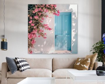 Blue Gate Flowers by Poster Art Shop