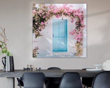 Blue door floral splendour by Poster Art Shop