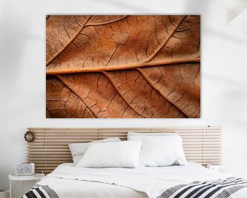 Bruine bladtextuur van Poster Art Shop