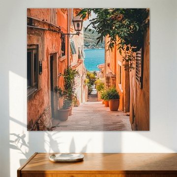 Bunte Gasse Meer von Poster Art Shop