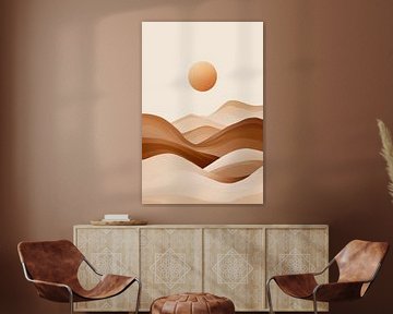 Woestijnlandschap zonsondergang van Poster Art Shop