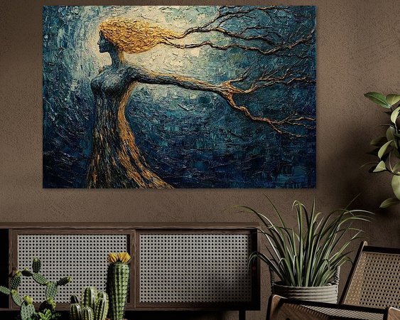 Voorbeeld van het werk in een kamer