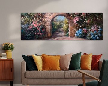 Arc de jardin en fleurs sur Poster Art Shop