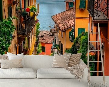 Colourful alley by the lake by Poster Art Shop