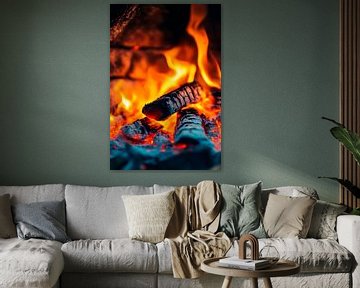 laaiend vuur van Poster Art Shop