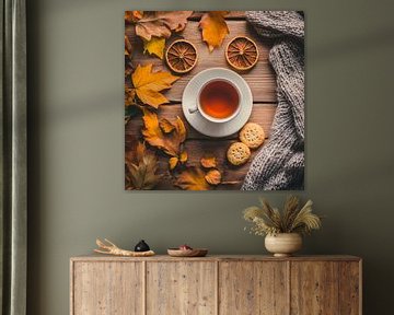 Herfst theetijd van Poster Art Shop