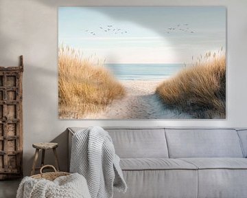 Strandpad naar de zee van Poster Art Shop