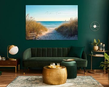 Strandpad naar de zee van Poster Art Shop
