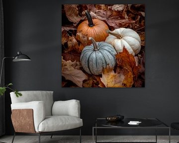 Pumpkins in autumn by Poster Art Shop