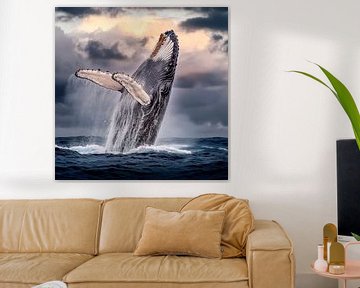 Buckelwal Sprung von Poster Art Shop