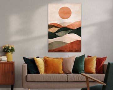 Woestijnlandschap zonsondergang van Poster Art Shop