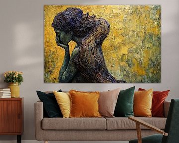 spiritual painting of woman in forest