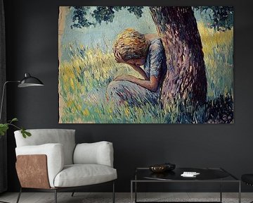 spiritual painting of woman in forest